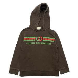 Gucci Kids Friendly With Monsters Web Stripe Logo Hoodie Pullover Youth 6
